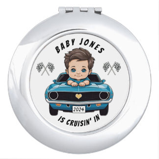 Classic Race Car Baby Boy Cruisin' In Shower Compact Mirror