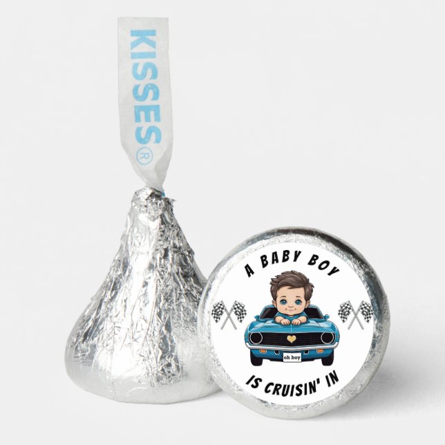 Classic Race Car Baby Boy Cruisin' In Shower Hershey®'s Kisses® (Front)