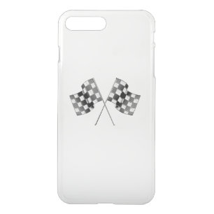 Classic Racing Flags Stripes in Carbon Fiber Style iPhone 8 Plus/7 Plus Case