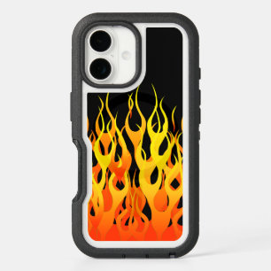 Classic Racing Flames Decor on a iPhone 16 Case