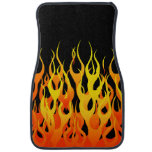 Classic Racing Flames Fire On Black Car Mat at Zazzle