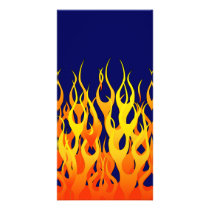 Classic Racing Flames Fire on Navy Blue Card