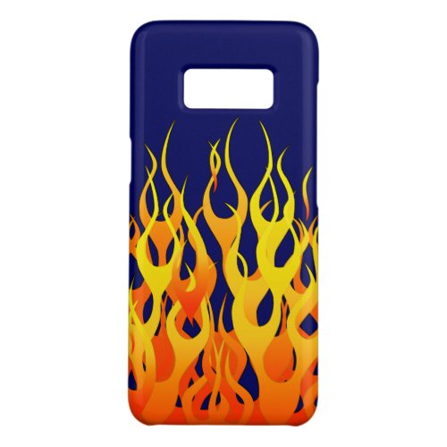 Classic Racing Flames Fire on Navy Blue Case_Mate Samsung Galaxy S8 Case