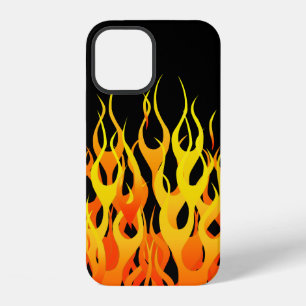 Classic Racing Flames on Black iPhone 12 Case