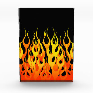 Classic Racing Flames on Solid Black Award