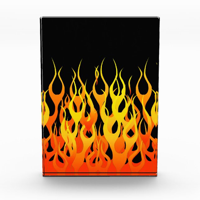 Classic Racing Flames on Solid Black Award (Front)