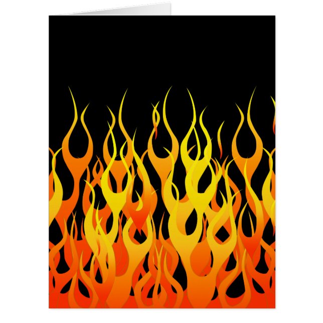 Classic Racing Flames on Solid Black Cards (Front)