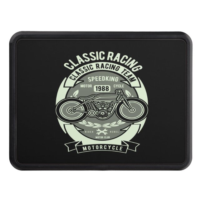 classic racing motorcycle hitch cover (Front)