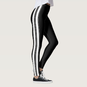 Classic Racing Pin Stripes Decor on Leggings
