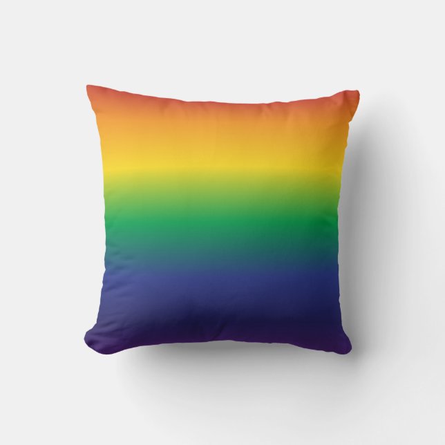 Classic Rainbow Colorful Stripes Throw Pillow (Front)