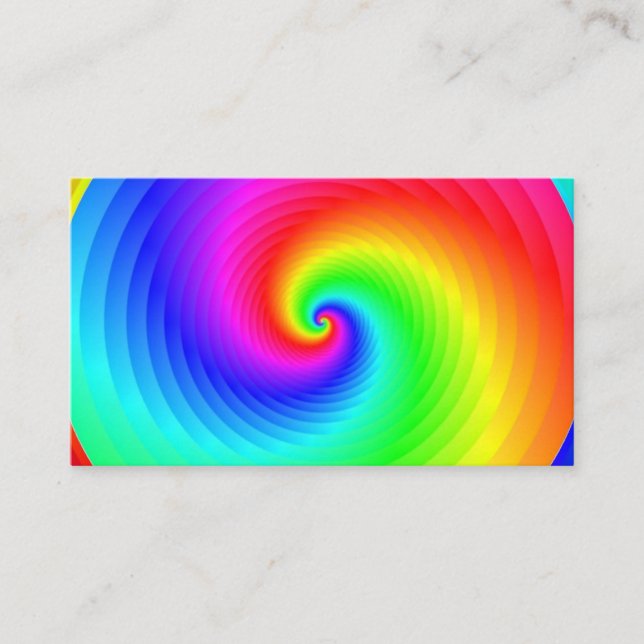 Classic Rainbow Spiral  Business Card (Front)