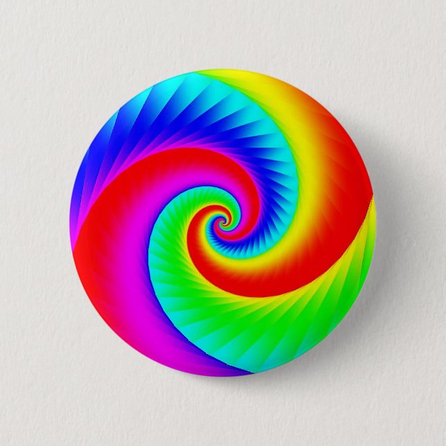 Classic Rainbow Spiral Button (Front)