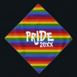Classic Rainbow Stripes Pride 2023 Bandana<br><div class="desc">This bandana features classic rainbow. The text,  'PRIDE 20xx',  can be personalized.</div>