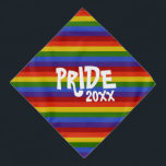Classic Rainbow Stripes Pride 2023 Bandana<br><div class="desc">This bandana features classic rainbow. The text,  'PRIDE 20xx',  can be personalized.</div>