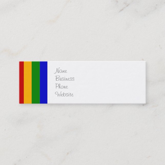 Classic Rainbow Vertical Stripes Colorful Gifts Mini Business Card (Front)