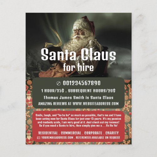 Classic Reading Santa Santa Claus Entertainer Flyer