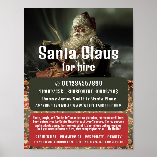 Classic Reading Santa Santa Claus Entertainer Poster