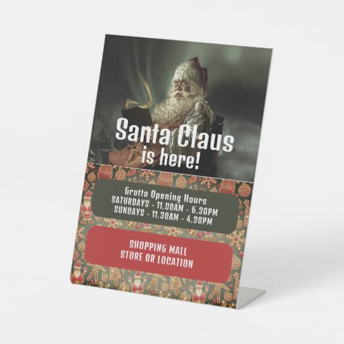 Classic Reading Santa Santa Claus Visitor Hours Pedestal Sign