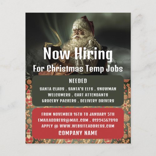 Classic Reading Santa Seasonal Recruitment Advert Flyer