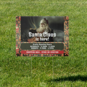Classic Reading Santa, Visitor Hours Grotto Sign