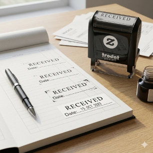 Classic Received and Date Stamp for Office Use