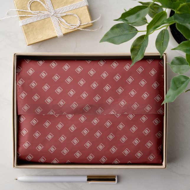 Classic Rectangle Double Happiness Chinese Wedding Tissue Paper (Gift)