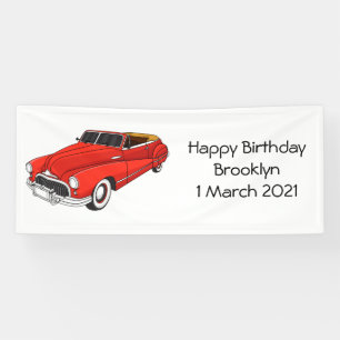 Classic red 1948 automobile banner