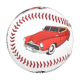 Classic red 1948 automobile baseball