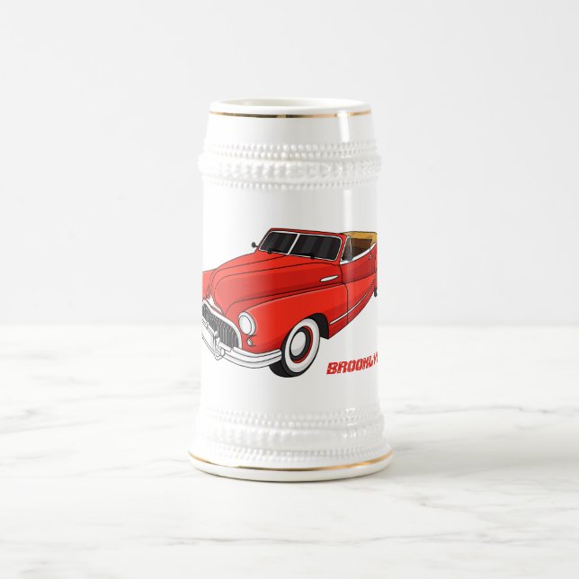 Classic red 1948 automobile beer stein (Center)