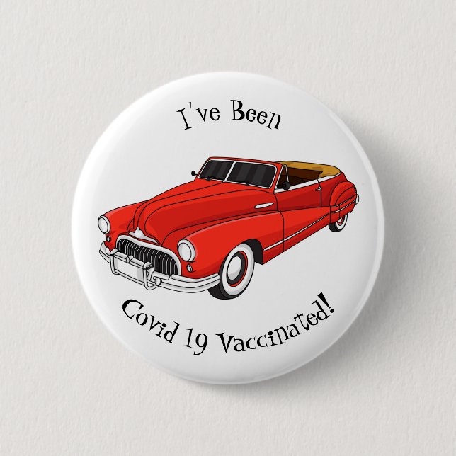 Classic red 1948 automobile  button (Front)