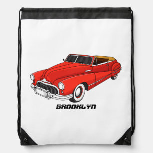 Classic red 1948 automobile drawstring bag