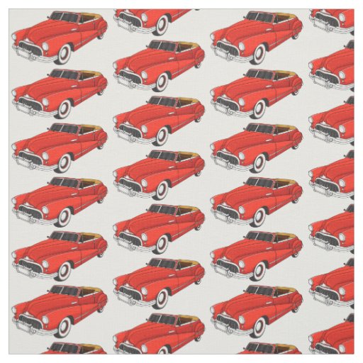 Classic red 1948 automobile  fabric