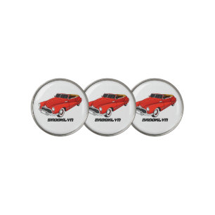 Classic red 1948 automobile golf ball marker