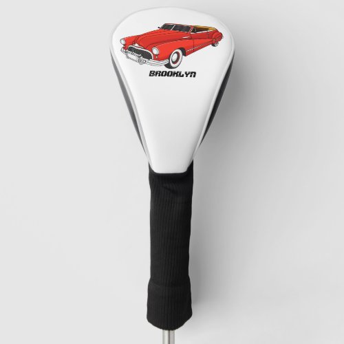 Classic red 1948 automobile golf head cover