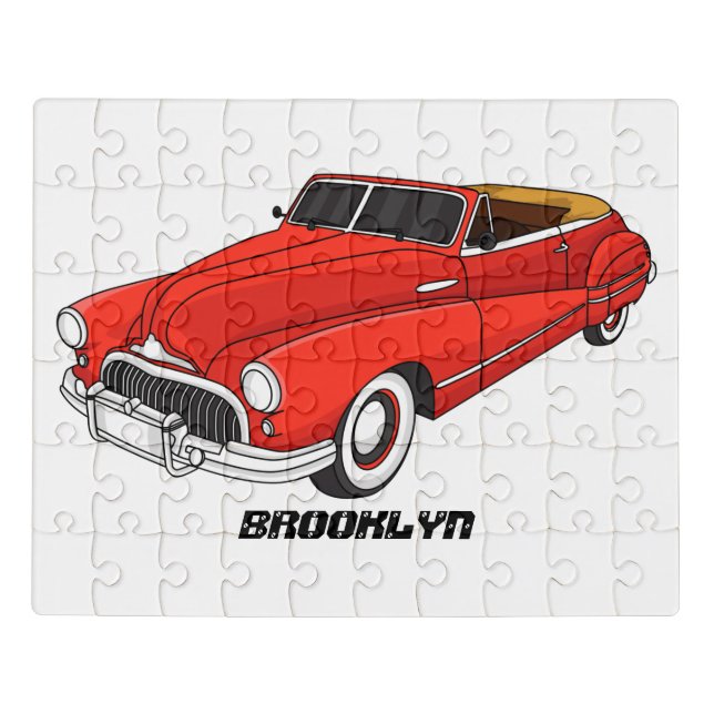 Classic red 1948 automobile jigsaw puzzle (Puzzle Horizontal)
