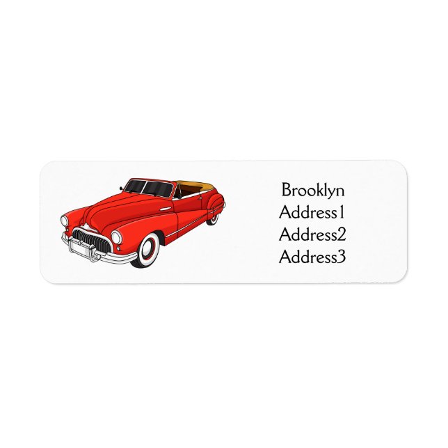 Classic red 1948 automobile  label (Front)