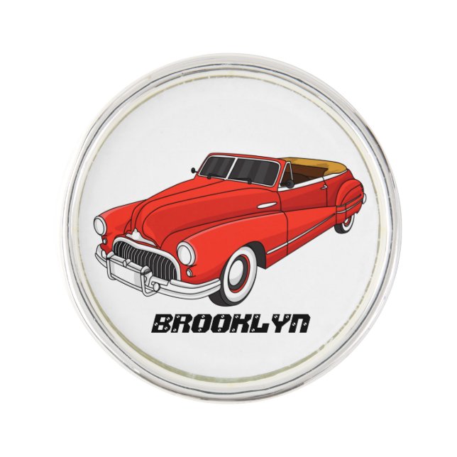 Classic red 1948 automobile lapel pin (Front)