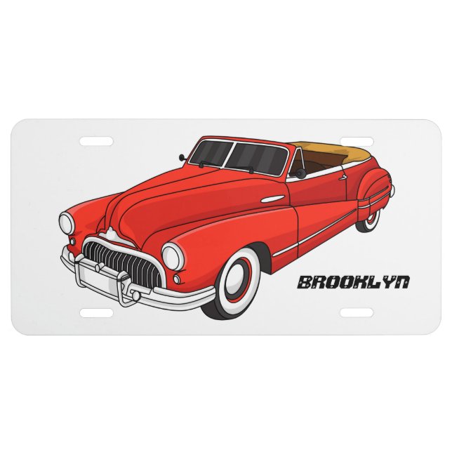 Classic red 1948 automobile  license plate (Front)