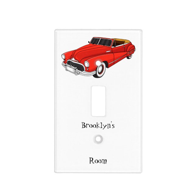 Classic red 1948 automobile  light switch cover (Front)