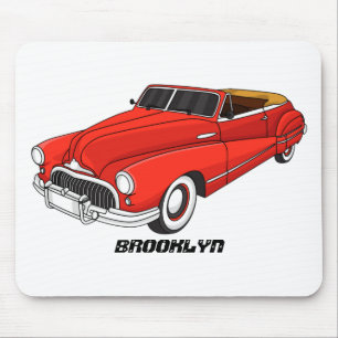 Classic red 1948 automobile mouse pad