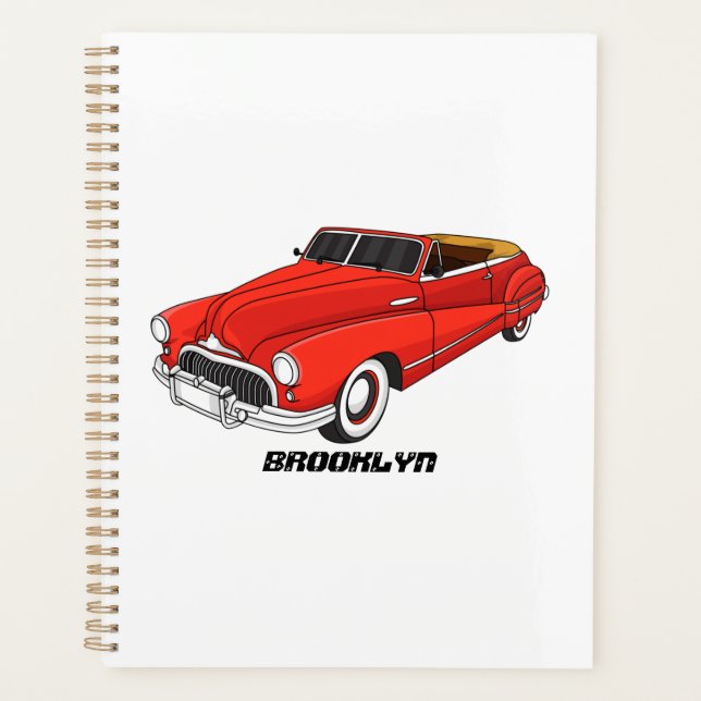 Classic red 1948 automobile planner (Front)