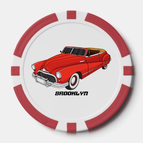 Classic red 1948 automobile poker chips