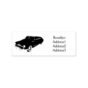 Classic red 1948 automobile rubber stamp