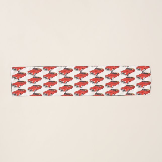 Classic red 1948 automobile  scarf (Front (Horizontal))