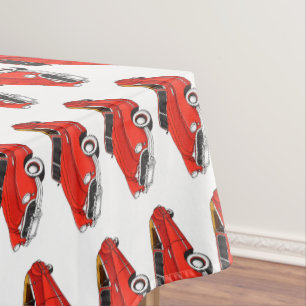 Classic red 1948 automobile tablecloth