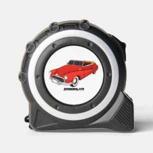 Classic red 1948 automobile tape measure