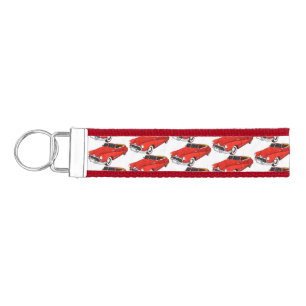 Classic red 1948 automobile wrist keychain