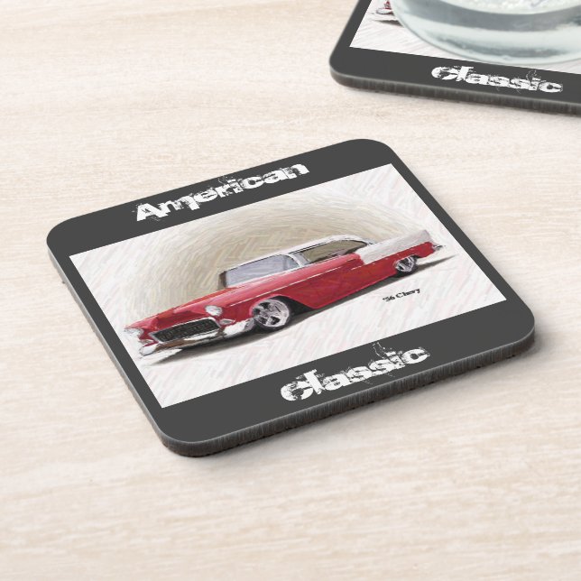 Classic Red 1956 Chevy Coupe Coasters (Left Side)