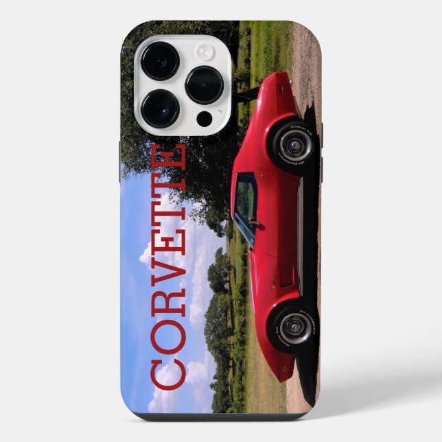 Classic Red 1975 Corvette Stingray Iphone Case (Back)