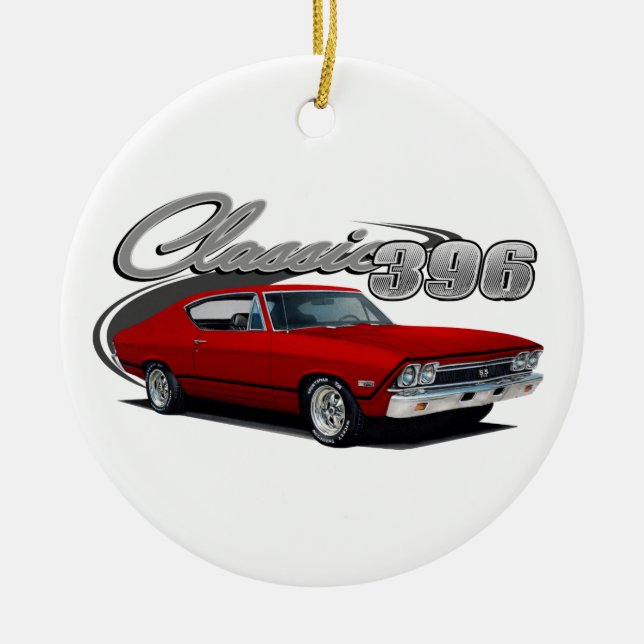 Classic Red 396 Ceramic Ornament (Front)